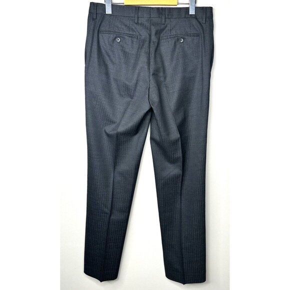Banana Republic Mens Wool Dress Pants Classic Fit Charcoal Striped 34x33 - Picture 2 of 12